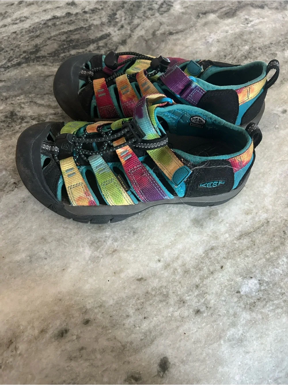 Keen Multicolor Tie-Dye Sport Sandals - Aqua Liner size 2 youth